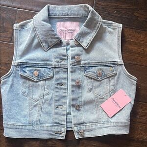 Juicy Couture Kids' Denim Vest in Light Blue
